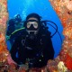 Nice rock-window under water